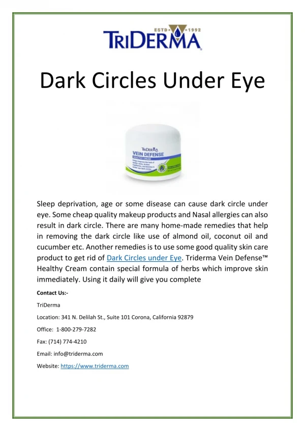 Dark Circles Under Eye