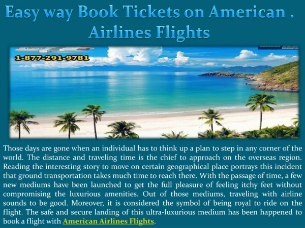 Easy way Book Tickets on American Airlines Flights