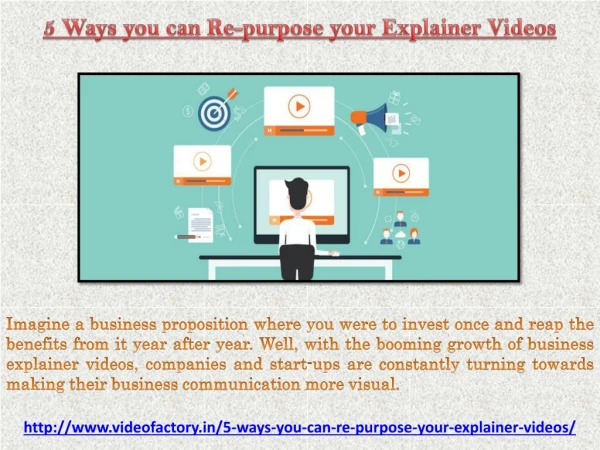 5 Ways you can Re-purpose your Explainer Videos