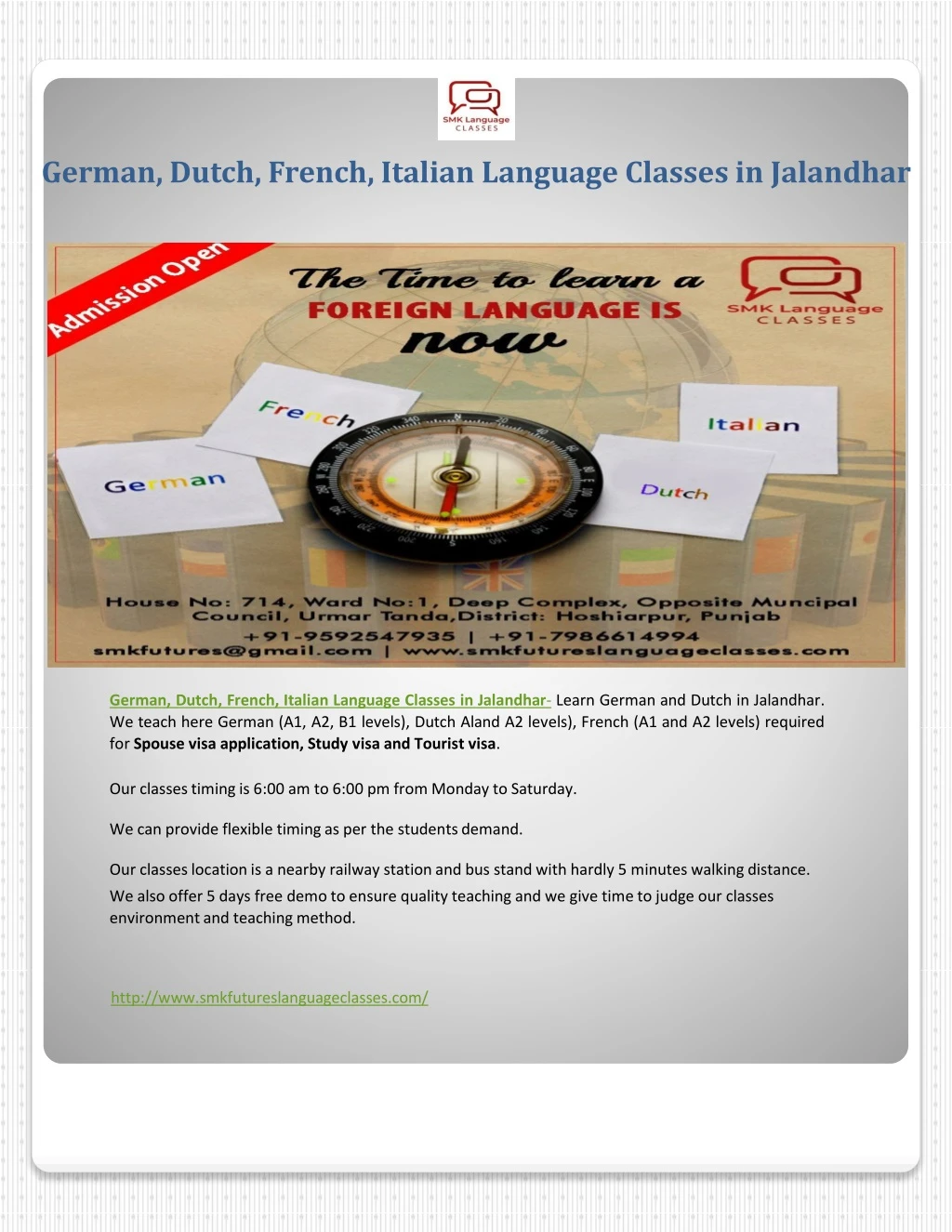 german dutch french italian language classes