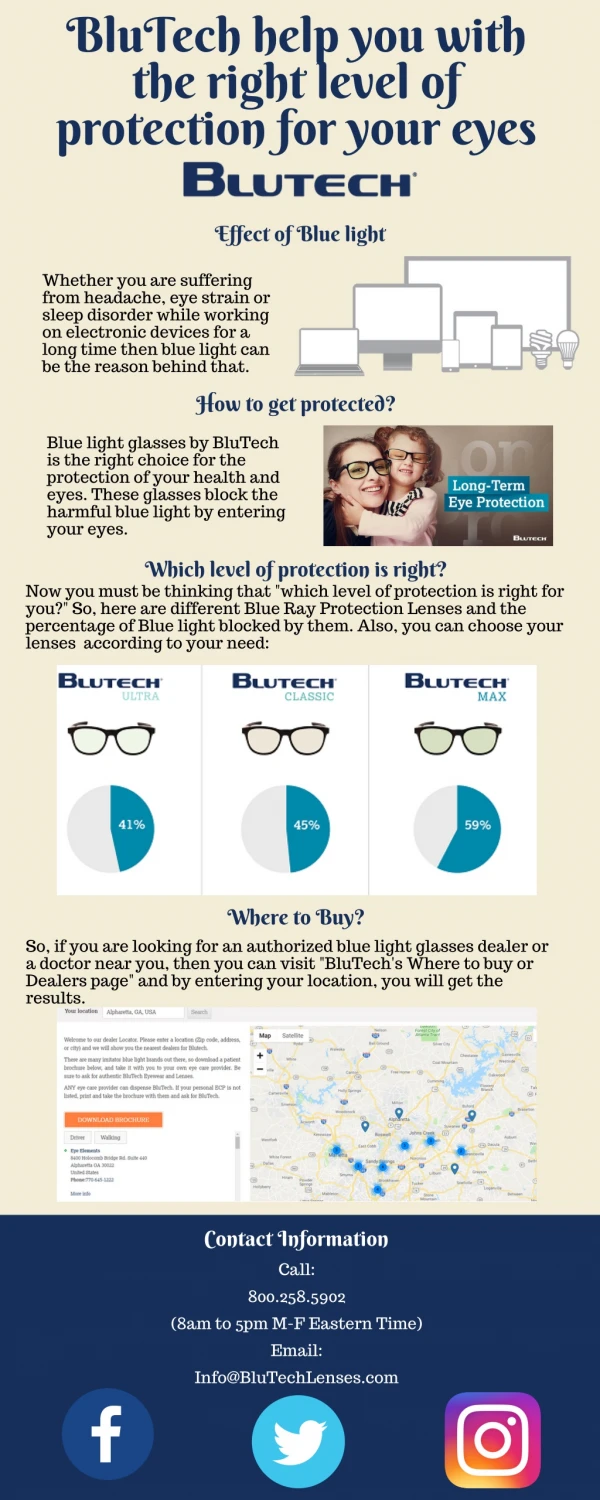 BluTech help you with the right level of protection for your eyes