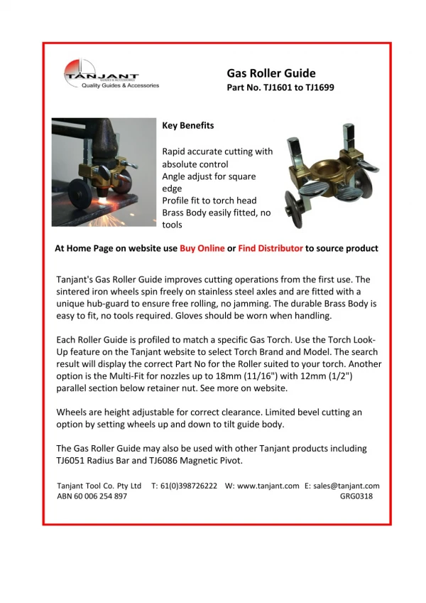 Gas Roller Guide PDF Leaflet- Tanjant Tool