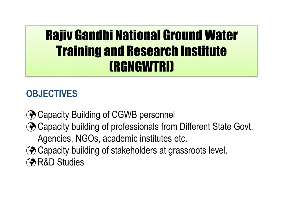 rajiv gandhi national ground water training