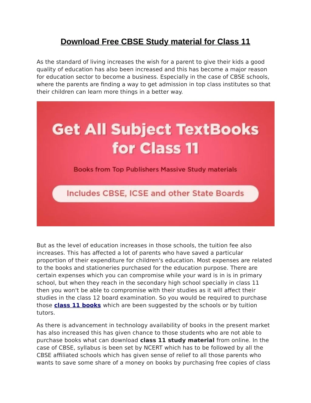download free cbse study material for class 11