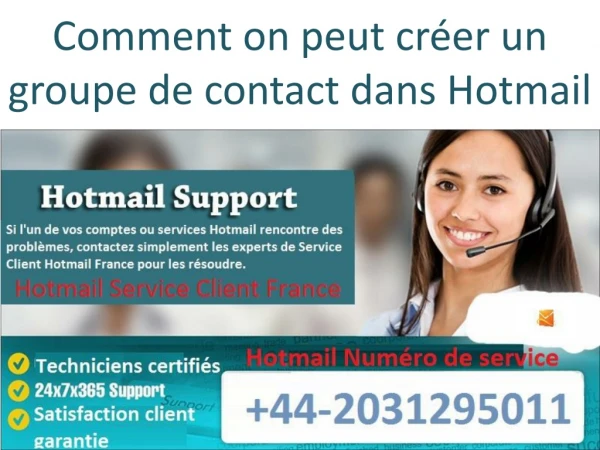 Comment on peut créer un groupe de contact dans Hotmail