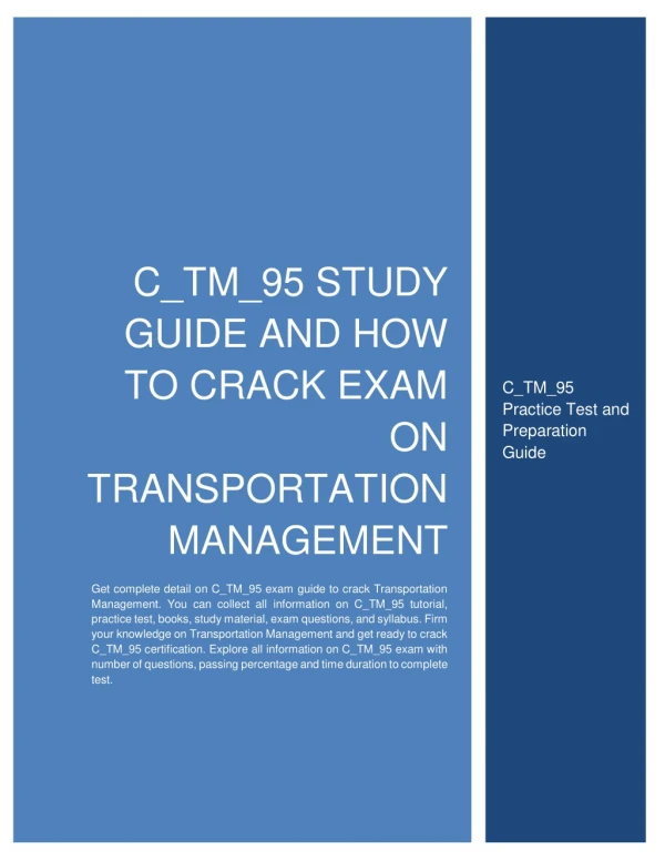 C_TM_95 Study Guide and How to Crack Exam on Transportation Management