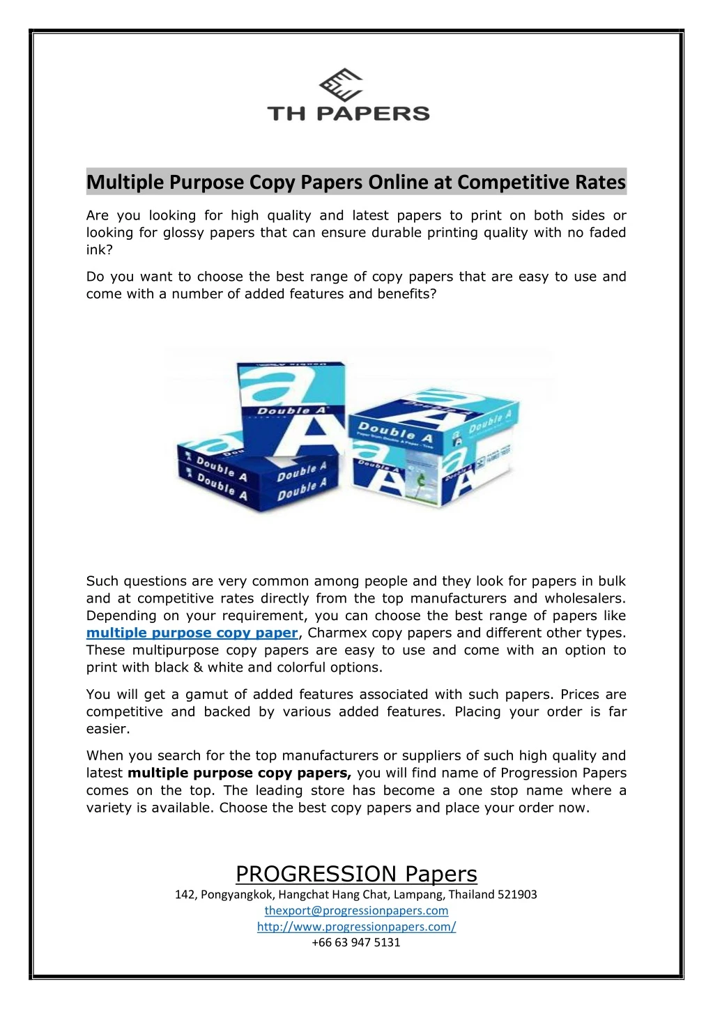 multiple purpose copy papers online