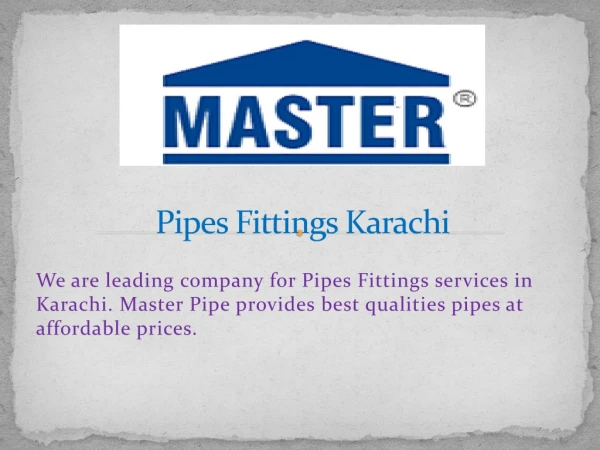 Pipes Fittings Karachi