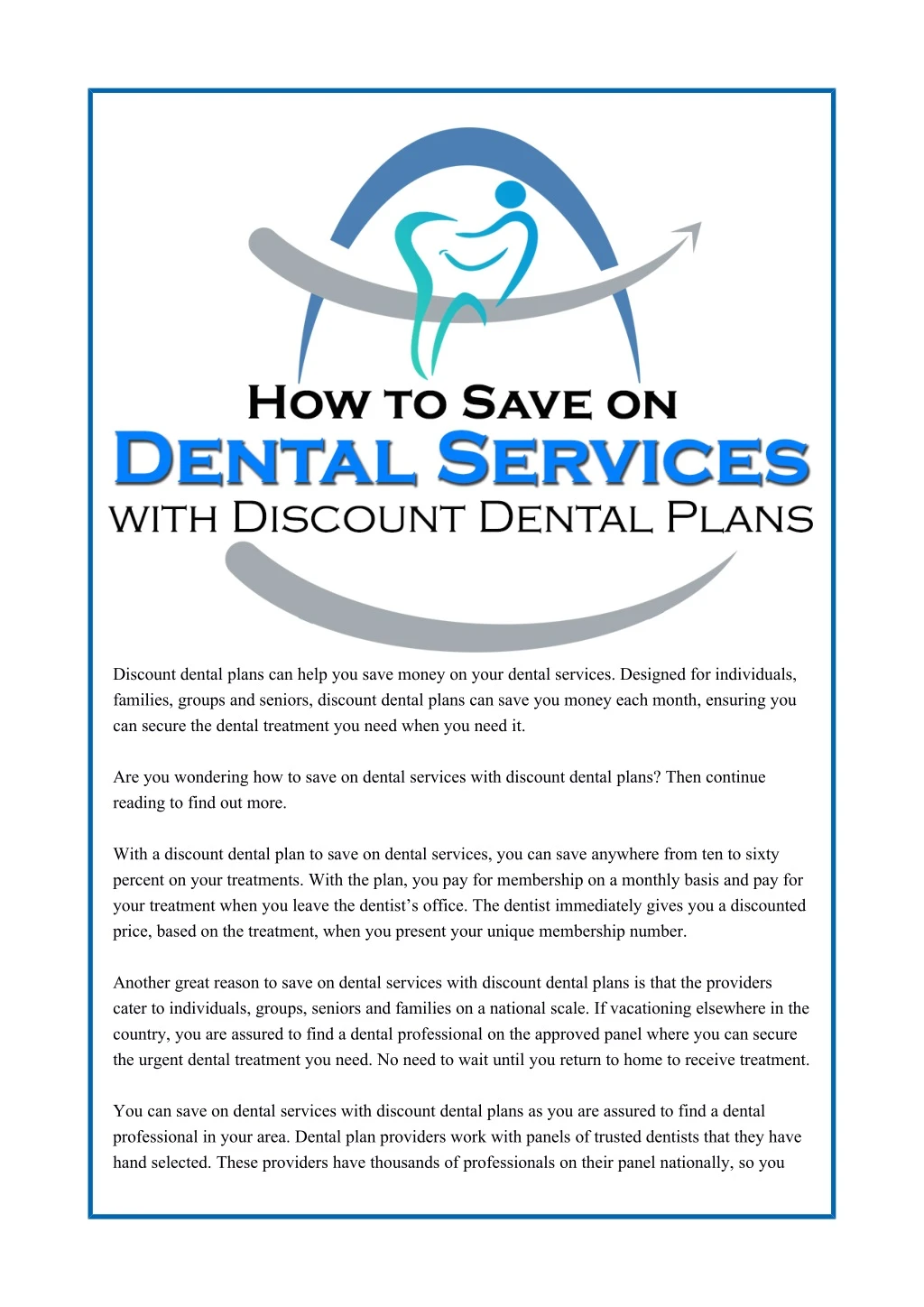 discount dental plans can help you save money