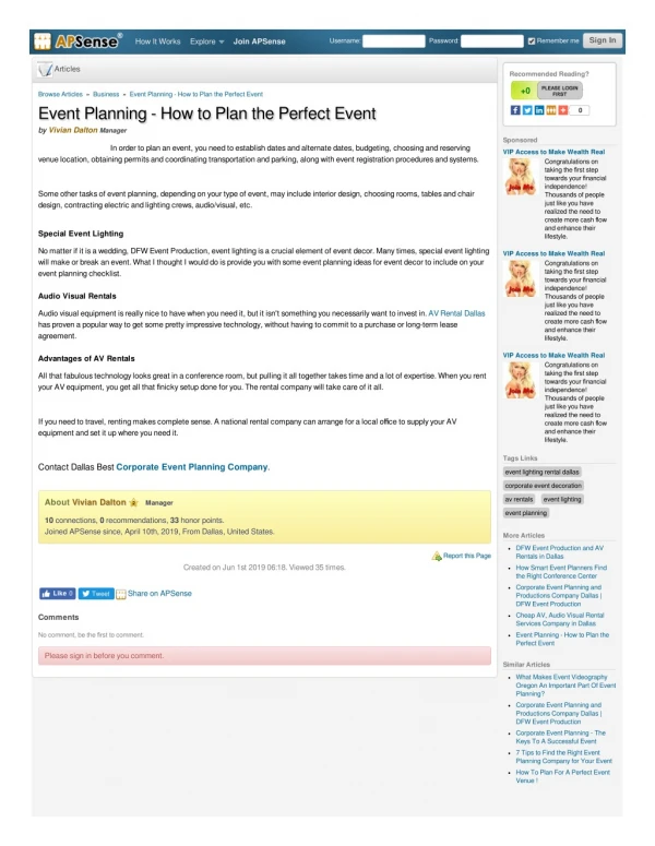 Event Planning - How to Plan the Perfect Event