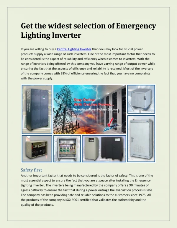 get the widest selection of emergency lighting