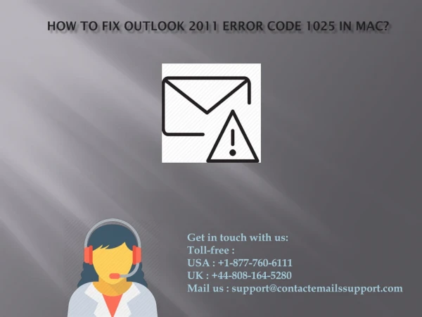 outlook 2011 error code 1025