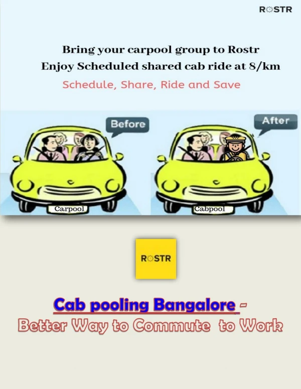 Cab pooling Bangalore – Better Way to Commute to Work