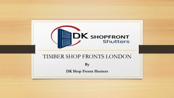 Timber Shopfronts London