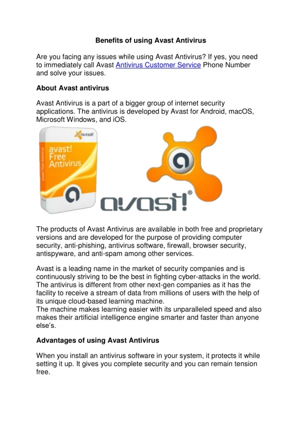 Benefits of using Avast Antivirus