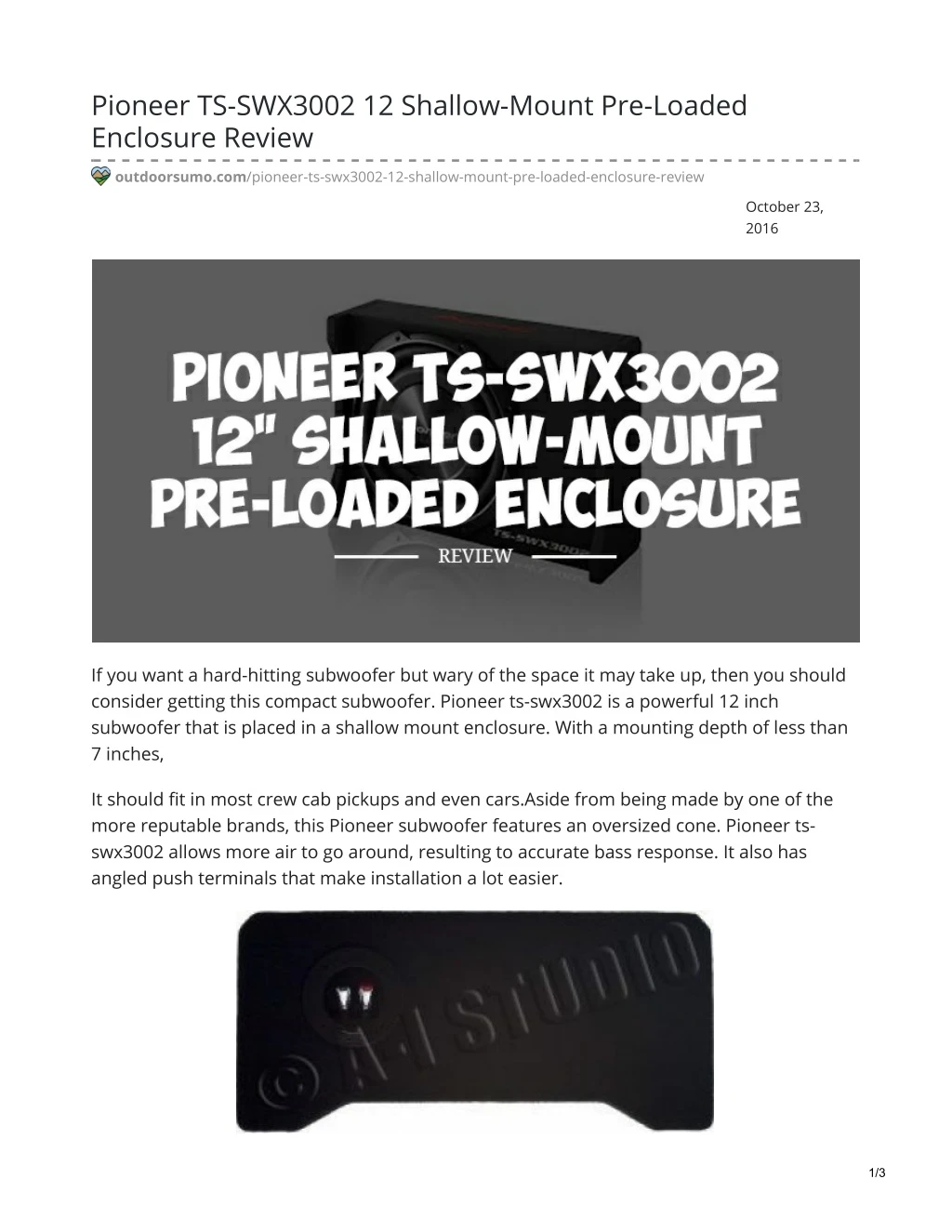 pioneer ts swx3002 12 shallow mount pre loaded