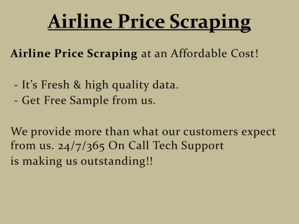 Airline Price Scraping