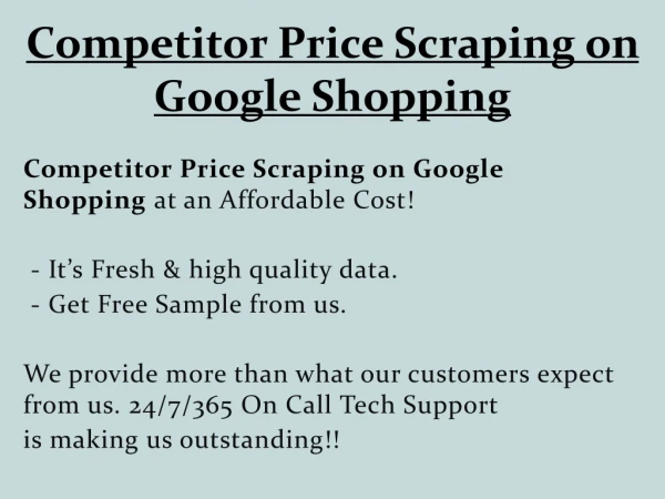 Competitor Price Scraping on Google Shopping