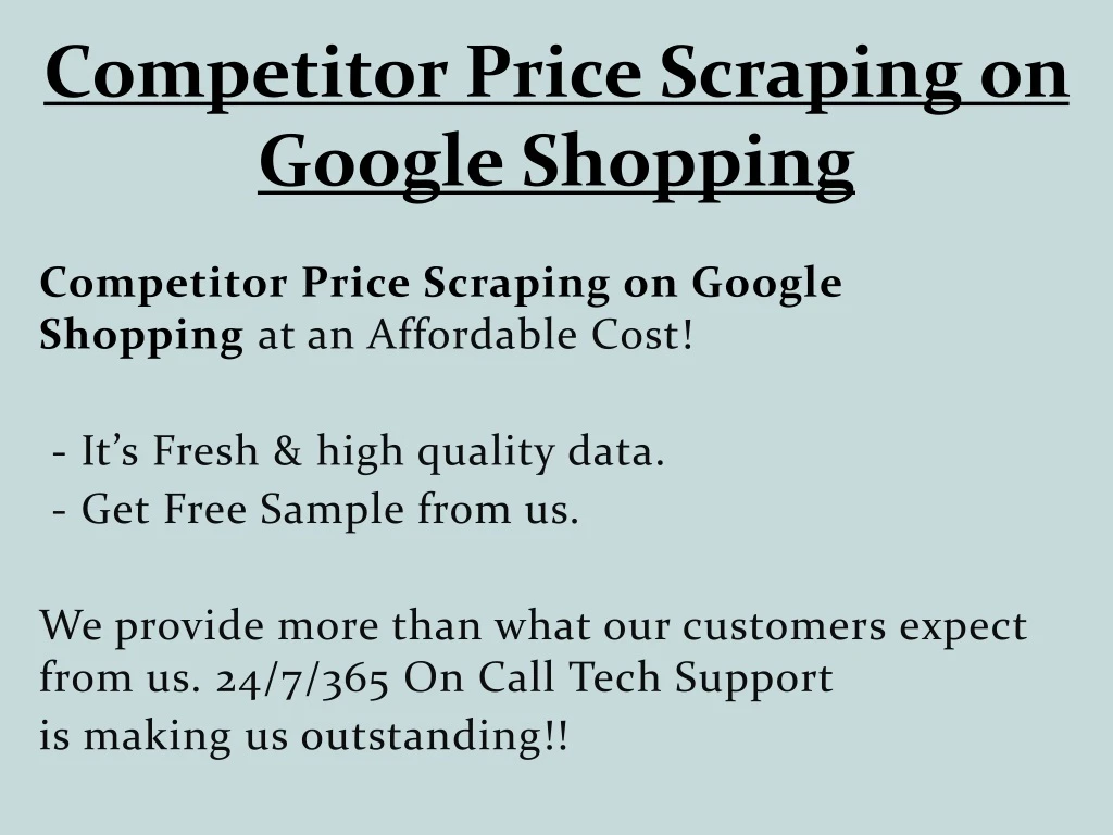 competitor price scraping on google shopping