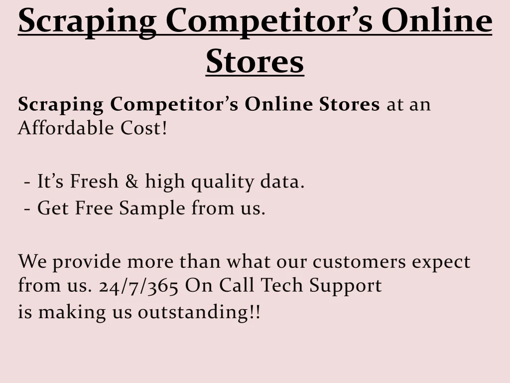 scraping competitor s online stores