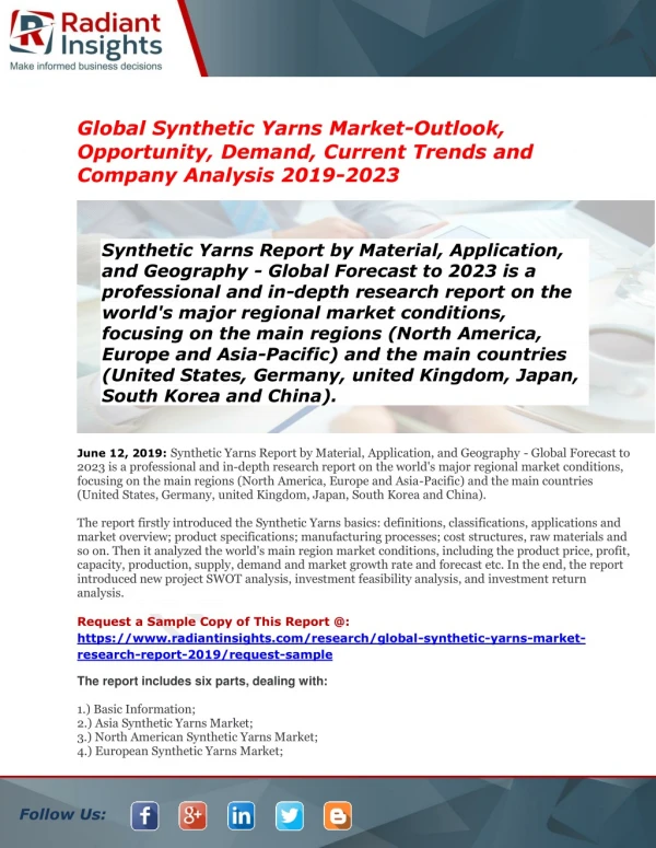 Synthetic Yarns Market – Current Trends and Industry Overview, 2023