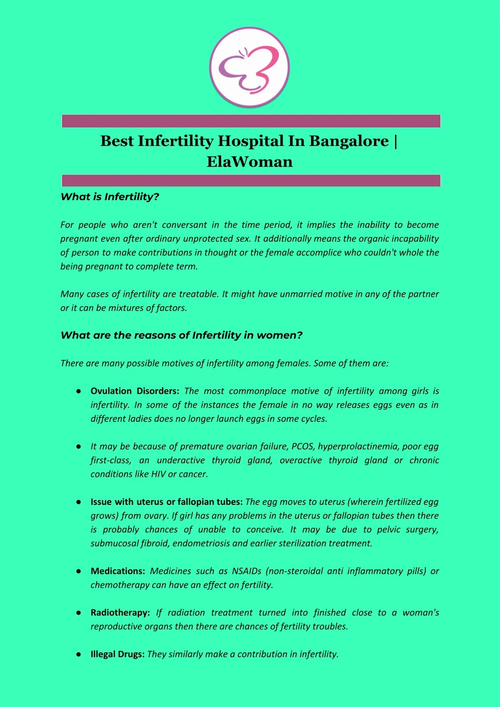 best infertility hospital in bangalore elawoman