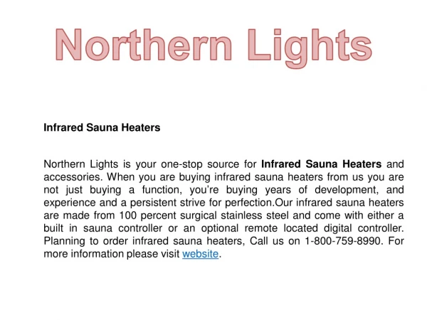 Reliable Infrared Sauna Heaters