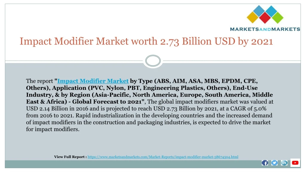 impact modifier market worth 2 73 billion usd by 2021
