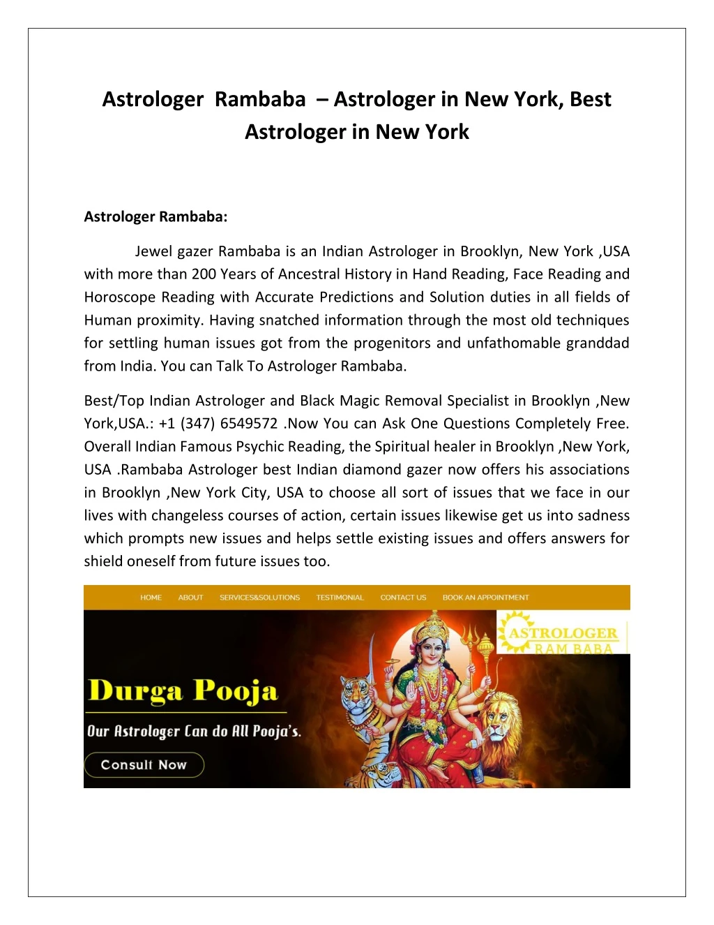 astrologer rambaba astrologer in new york best