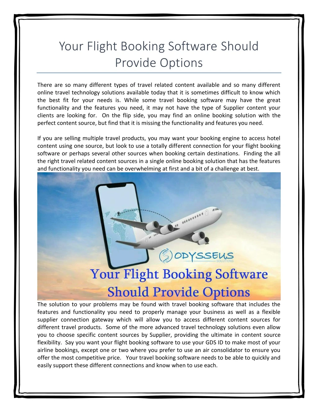 your flight booking software should provide