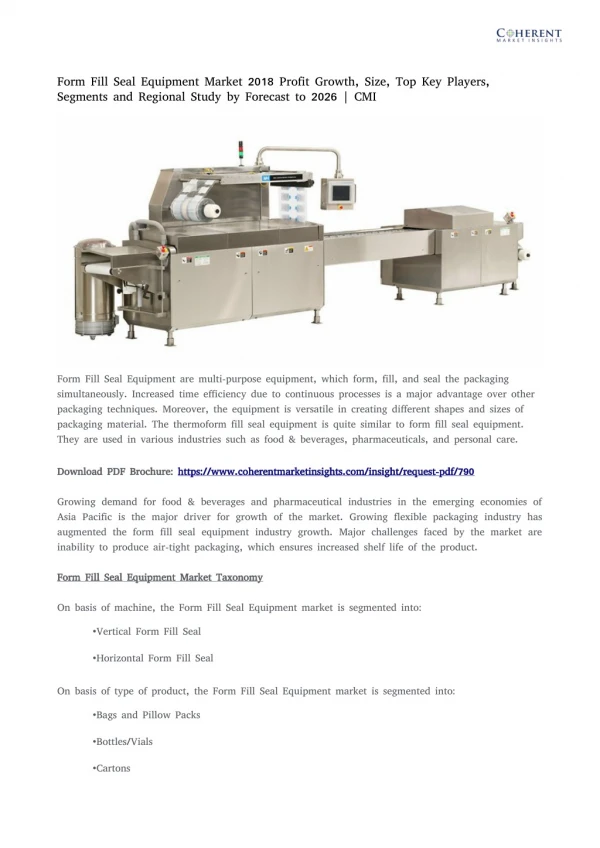 Form Fill Seal Equipment Market