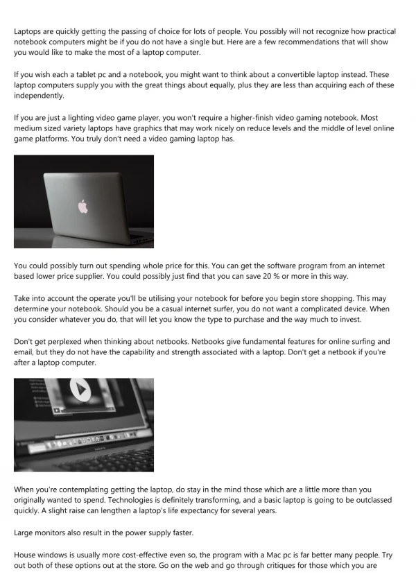 Thinking About Getting A Laptop? Please Read On For Great Ideas!