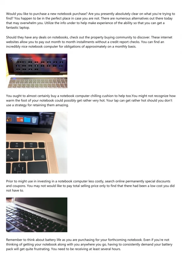 An Ideal Notebook computer Suggestions For Beginning End users