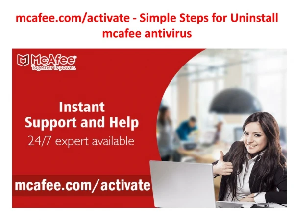 mcafee.com/activate - Simple Steps for Uninstall mcafee antivirus