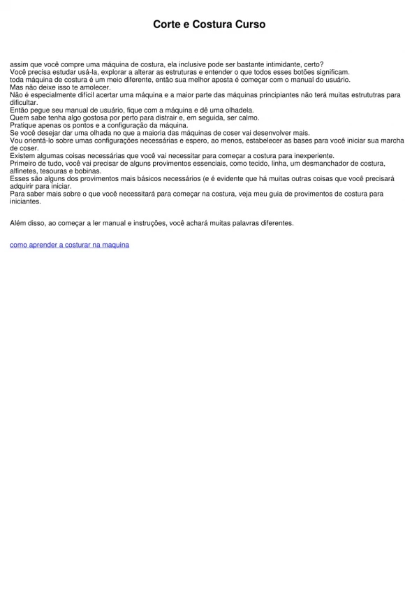 corte e costura curso