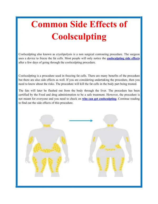 Common Side Effects of Coolsculpting