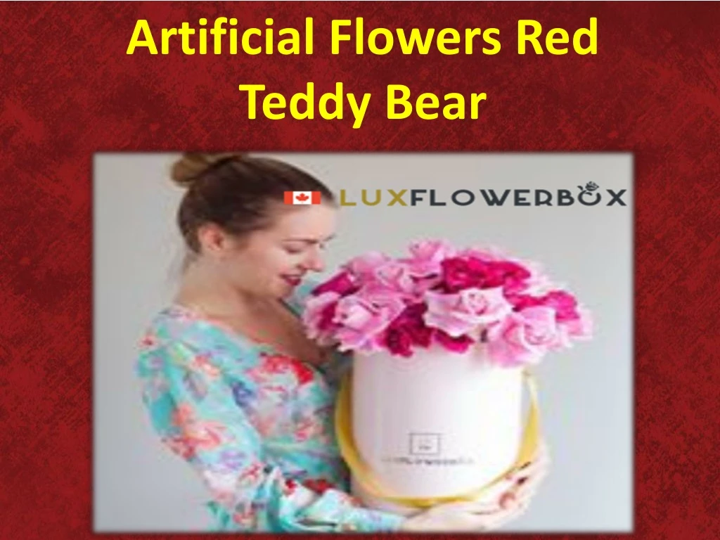 artificial flowers red teddy bear