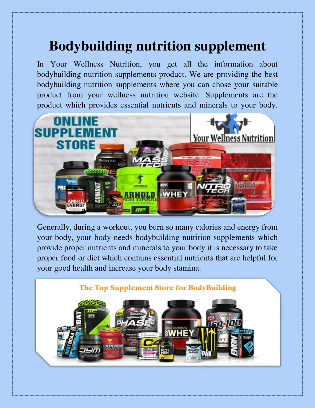 bodybuilding nutrition supplement