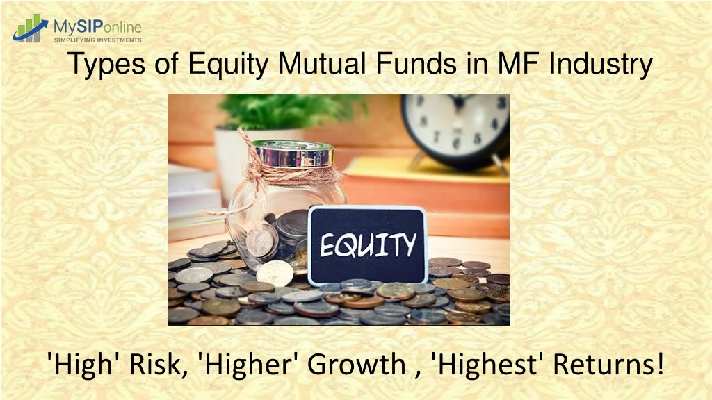 types of equity mutual funds in mf industry