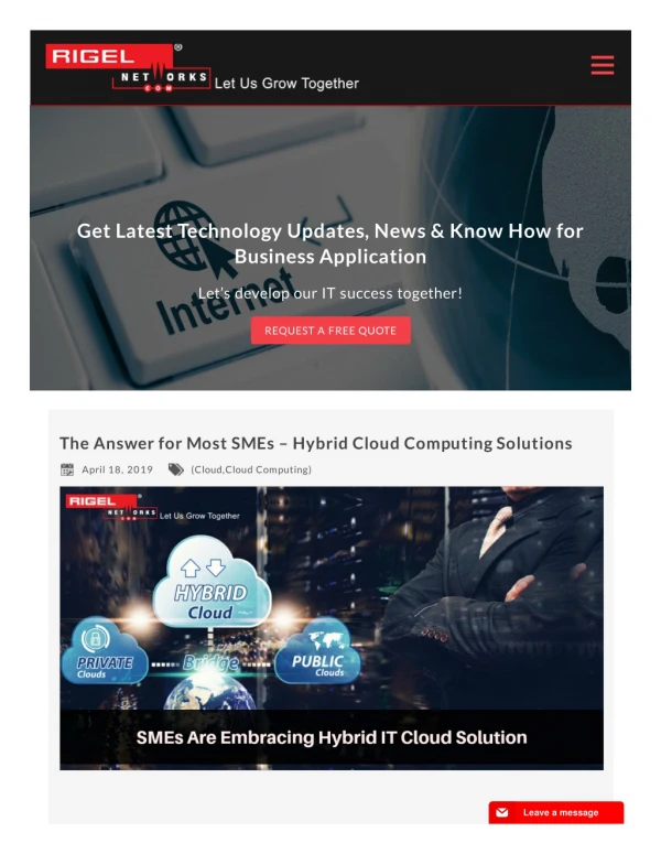The Answer for Most SMEs – Hybrid Cloud Computing Solutions