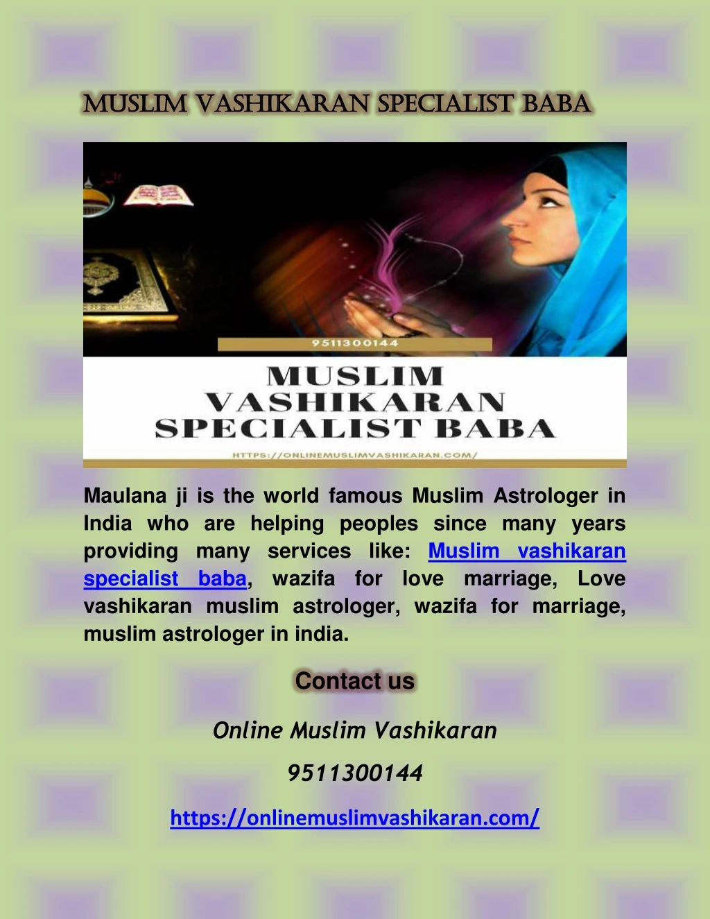 muslim vashikaran specialist bab muslim