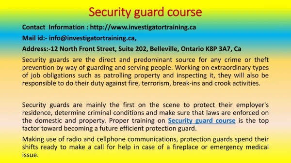 Gets Better Security training Ontario Results by Following Simple Steps?