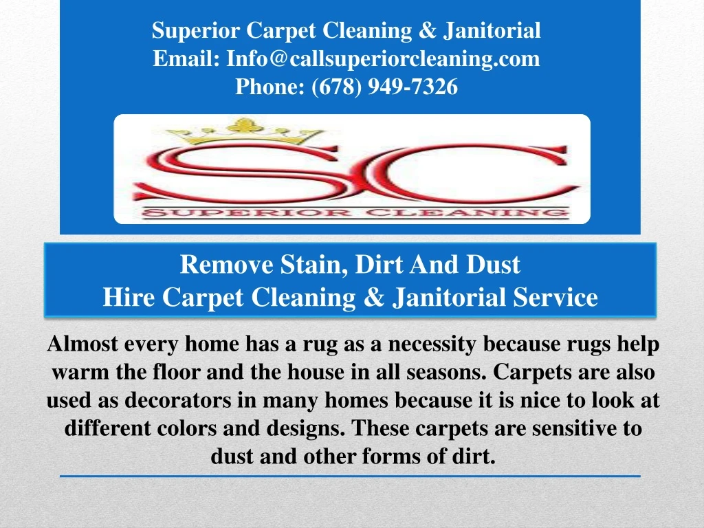 superior carpet cleaning janitorial email
