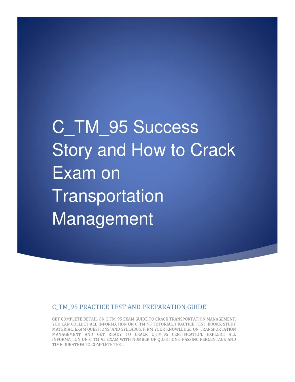 c tm 95 success story and how to crack exam