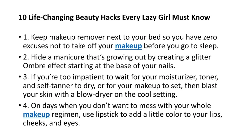 10 life changing beauty hacks every lazy girl must know