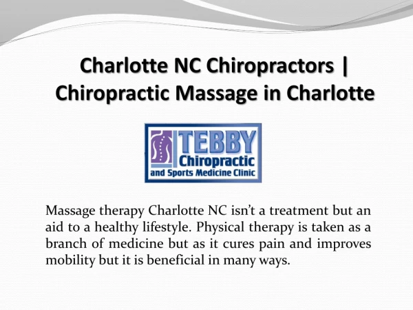 Charlotte NC Chiropractors | Chiropractic Massage in Charlotte
