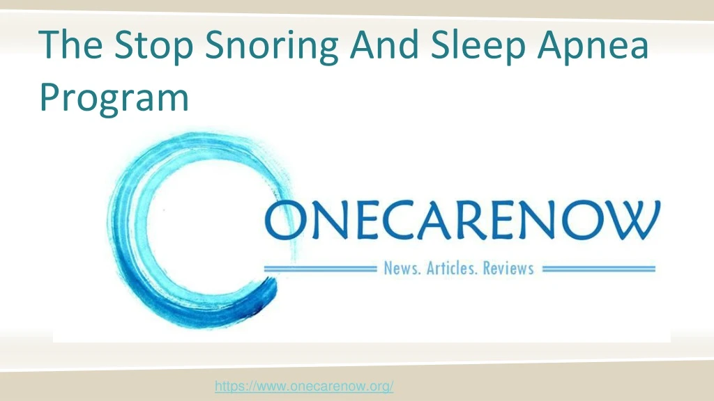 the stop snoring and sleep apnea program