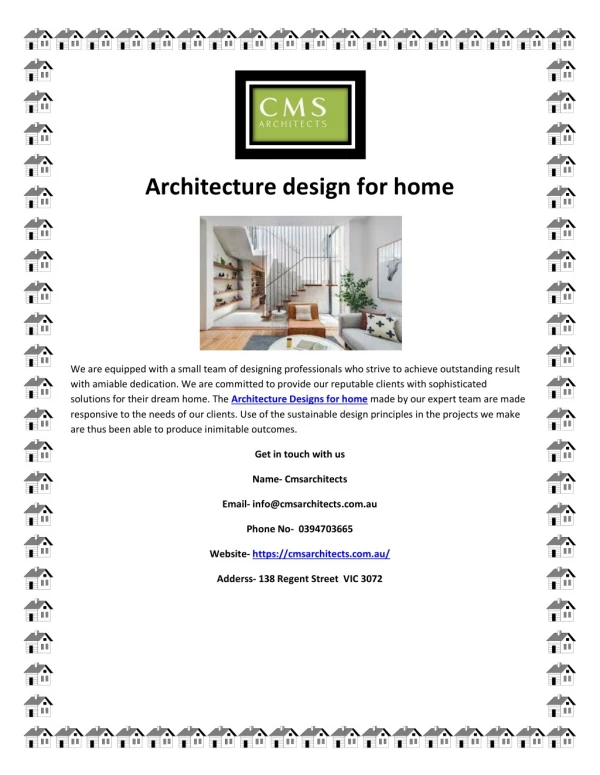 Architecture Design for Home in Australia | Cmsarchitects