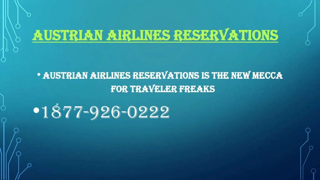 austrian airlines reservations