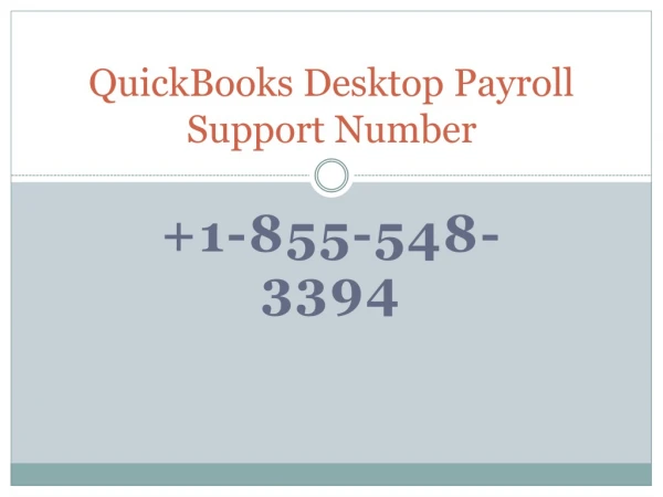 QuickBooks Desktop payroll Support Phone Number